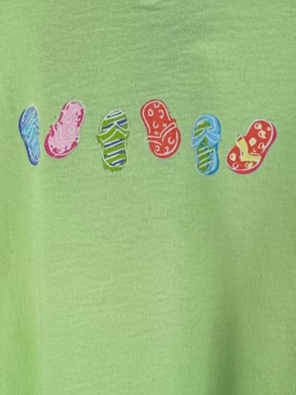 Vtg Fresh Produce Sweatshirt Pullover Sz Small Green Tropical Flip Flops Beach - Picture 3 of 5